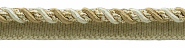 Medium 4/16 inch Ivory, Light Beige, Noblesse Collection Lip Cord Style# 0416H Color: White Sands - 4001 (Sold by The Yard)