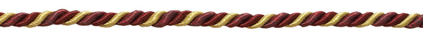 12 Yard Value Pack of Small WINE GOLD Baroque Collection 3/16 inch Decorative Cord Without Lip Style# 316BNLPK Color: AUTUMN LEAVES - 5716 (36 Ft / 11M)