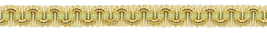 3/8 inch Alexander Collection Decorative Gimp Braid / White, Gold, Green / Style# 0038AG / Color: Linen - LX02 / Sold By the Yard - DecoPro