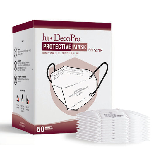 Pack of 50 Disposable KN95 Face Masks, Mouth & Nose Safety Protection, 5-Layer Filter Barrier / Manufactured for and Sold Exclusively by DecoPro / Specified by FDA on EUA List / KN95c - DecoPro