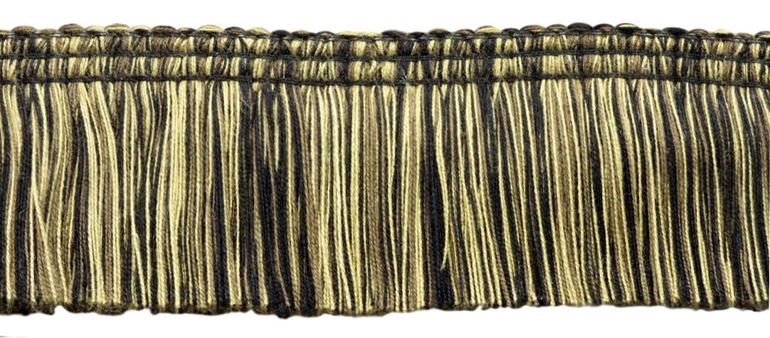 5 Yard Value Pack / Empress Collection Luxuriant 2 inch Brush Fringe Trim / Black, Seal Brown, Mocha / Style#: 0200EMPB, Color: Shadow - W144 (15 ft / 4.6M) - DecoPro