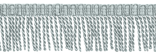 2" (5cm) Basic Solid Collection Shiny Knitted Header Bullion Fringe Trim | Fringe Trim (BFT2-PY)!, Cool Grey Solid #79 (Light Grey), Sold By The Yard (36"/3 ft/0.9m) - DecoPro