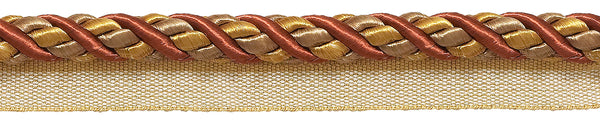 10 Yard Value Pack Large RUST GOLD Baroque Collection 7/16 inch Cord with Lip Style# 0716BL Color: CINNAMON TOAST - 6122 (30 Ft / 9 Meters)