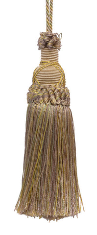 Decorative 5.5 Inch Key Tassel, Light Olive Green, Light Gold Imperial II Collection Style# KTIC Color: WINTER PRAIRIE - 2935