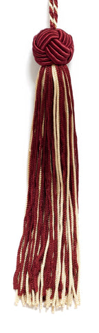 Set of 10 Gold, Cherry Red Woven Head Chainette Tassel, 5.5 Inch Long with 2 Inch Loop, Basic Trim Collection Style# BH055 Color: 572