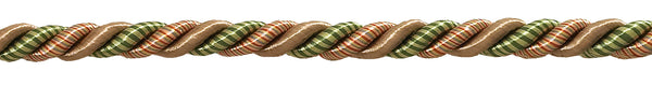 Medium Light Bronze, Olive Green, Terracotta Baroque Collection 5/16 inch Decorative Cord Without Lip Style# 516BNL Color: CHAPARRAL - 5615 (Sold by The Yard)