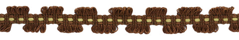 5 Yard Value Pack / 7/8 inch Chocolate Collection Yellow, Dark Brown Gimp Braid / Style# 0078CHG Color: Pistachio Ganache - CC02 (15 Ft / 4.6M)