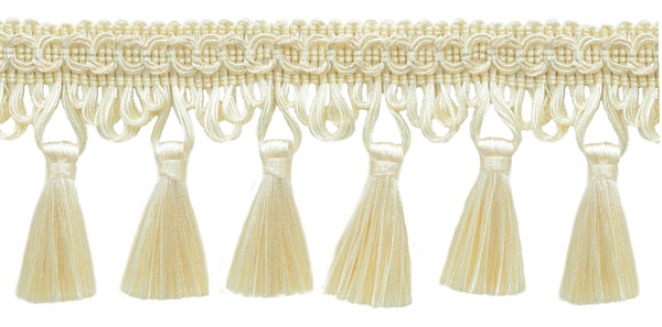 3.5 Inch Tassel Fringe Trim / Style# STF035 / Color: Peach Silk - E15 / Sold by the Yard
