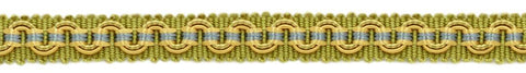 6 Yards of 3/8 inch Alexander Collection Decorative Gimp Braid / Gold, Green, Blue / Style# 0038AG / Color: Mermaid - LX04, (18 Ft / 5.5 Meters)