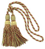 Beautiful Beechwood Gold, Camel Gold, Dark Rust Curtain & Drapery Large Double Tassel Tieback/10 inch tassel, 38 inch Spread Decorative Rope Holdback / Style# TBEL10-2 (21465) Color: EL09