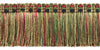 Veranda Collection 3 inch Brush Fringe Trim / Burgundy Wine, Olive Green, Yellow Gold, Black / Style#: 0300VB / Color: Evergreen Berries - VNT19 / Sold by the Yard