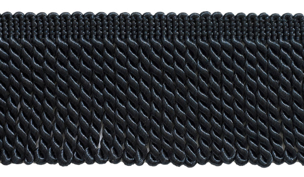 3 Inch Long Midnight Navy Blue Bullion Fringe Trim, Style# BFS3 Color: K10, Sold By the Yard