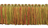 Alexander Collection 2 inch Brush Fringe Trim / Green, Red, Gold / Style#: 0200AXB (21763) / Color: Peony - LX07 / Sold by the Yard