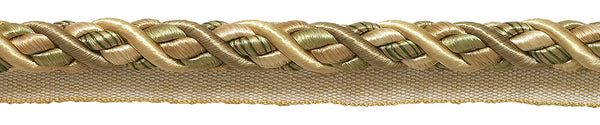 Large Beige, Olive Green, Champagne Baroque Collection 7/16 inch Cord with Lip Style# 0716BL Color: WINTER MEADOW - 6939 (Sold by The Yard)