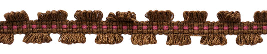 5 Yard Value Pack / 7/8 inch Chocolate Collection Raspberry Red, Dark Brown Gimp Braid / Style# 0078CHG Color: Raspberry Truffle - CC03 (15 Ft / 4.6M) - DecoPro