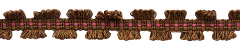 5 Yard Value Pack / 7/8 inch Chocolate Collection Raspberry Red, Dark Brown Gimp Braid / Style# 0078CHG Color: Raspberry Truffle - CC03 (15 Ft / 4.6M)