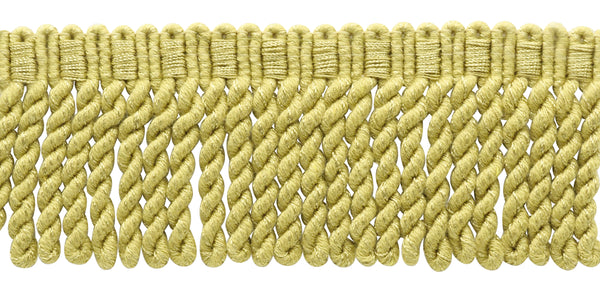 3 Inch Long / Light Gold Knitted Bullion Fringe Trim / Style# BFSCR3 / Color: B7 - Sun Ray / Sold By the Yard