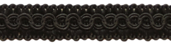 1/2 inch Basic Trim Decorative Gimp Braid, Style# 0050SG Color: BLACK - K9, Sold By the Yard