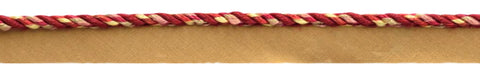 12 Yard Value Pack / Small Multi colored Camel Beige, Molten Lava, Beachwood, Brick Dust, Dark Rust, Chinese Red 3/16 inch Cord with Lip / Style# 0316MLT / Color: Sunset - PR15 / 36 Ft / 11 Meters