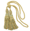 Pair of Beautiful Champagne Gold, Green Mist Curtain/Drapery Large Double Tassel Tieback/10 inch tassel, 38 inch Spread (embrace), 3/8 inch Cord / Style# TBEL10-2 (21465) Color: GREEN GOLD - EL07