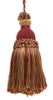 Decorative 5 inch Key Tassel, Burgundy Red, Gold Imperial II Collection Style# IKTJ Color: BURGUNDY GOLD - 1253