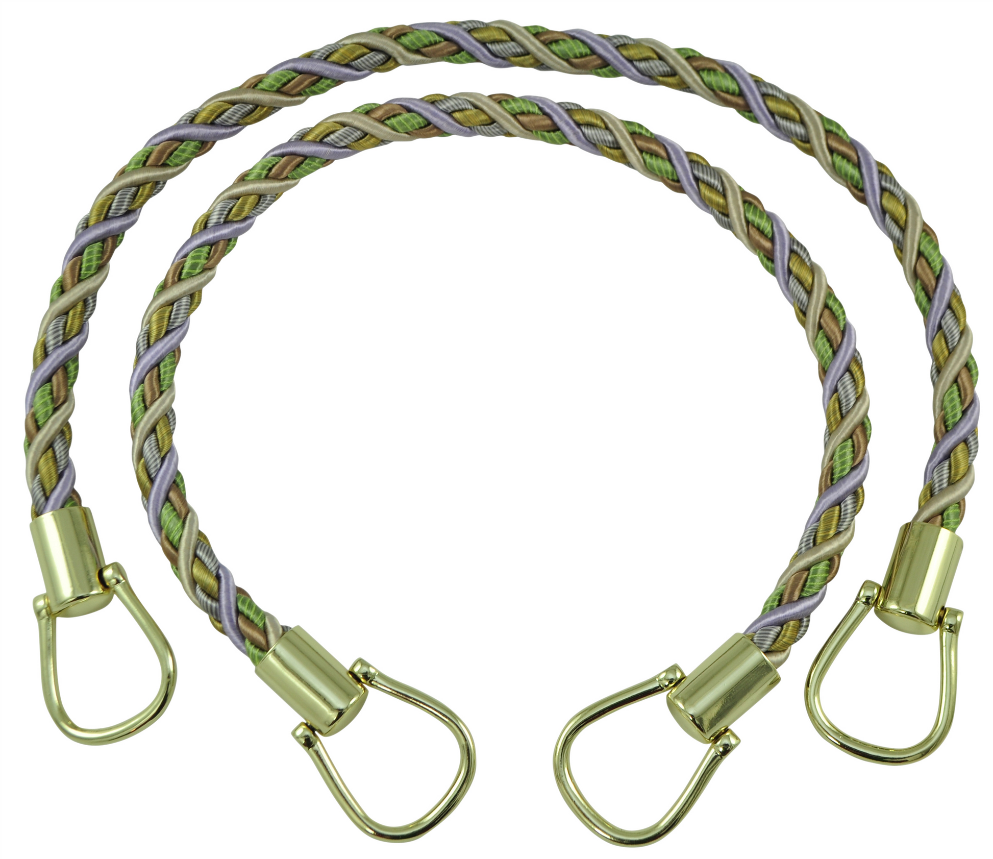 Pair of Elegant Lilac Gold Curtain & Drapery Rope Tiebacks, 18 inch Long, Approx. 1/2 inch Thick, Style# BRTBM Color# WINTER LILAC - 8426 - DecoPro