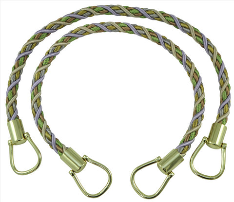 Pair of Elegant Lilac Gold Curtain & Drapery Rope Tiebacks, 18 inch Long, Approx. 1/2 inch Thick, Style# BRTBM Color# WINTER LILAC - 8426