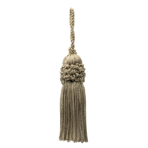 Set of 10 / Dark Sand Beige Crown Head Chainette Tassel / 3 Inch Long with 2 Inch Loop / Basic Trim Collection / Style# CT03 Color: Dark Sand - A8 - DecoPro