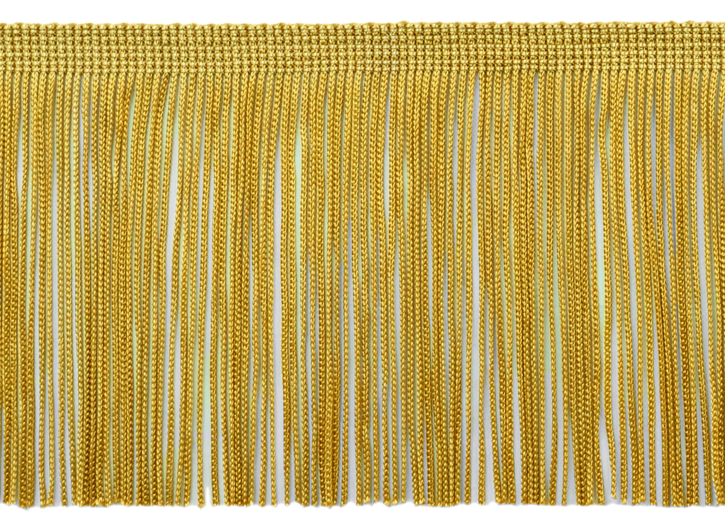 4" (10cm) long Solid Chainette Fringe Trim (Style# CF04) | Sold By The Yard (36"/3 ft/0.9m), #C4 / Dark Yellow Gold - DecoPro