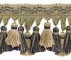5 Yard Value Pack of Taupe, Black 3 3/4 inch Imperial II Tassel Fringe Style# TFI2 Color: MIDNIGHT MEADOW - 4363 (15 Ft / 4.5 Meters)