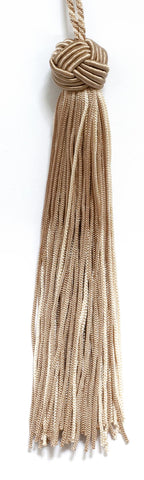 Set of 10 Tan, Vanilla Woven Head Chainette Tassel, 5.5 Inch Long with 2 Inch Loop, Basic Trim Collection Style# BH055 Color: 3432