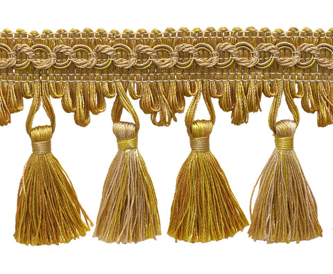 Antique gold 2 3/4 inch Imperial II Tassel Fringe Style# NT2502 Color: RUSTIC GOLD - 4975 (Sold by The Yard)