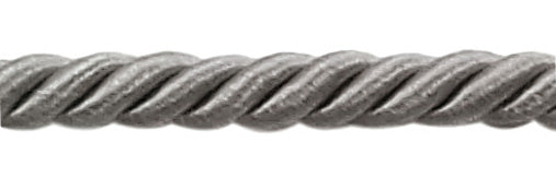 3/8 inch LARGE GREY COLOR DECORATIVE CORD, Basic Trim Collection, Style# 0038NL Color: SILVER GREY - 049, Sold by The Yard - DecoPro