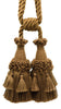 Set of 2 - Brown Ornate Double Tassel Tieback / 6 inch Tassel, 30 inch Spread (embrace) / Style# TBEMP6-2PR, Color: E03