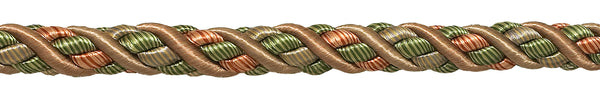 Large Light Bronze, Olive Green, Terracotta Baroque Collection 7/16 inch Decorative Cord Without Lip Style# 716BNL Color: CHAPARRAL - 5615 (Sold by The Yard)