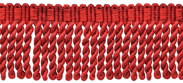 18 Yard Package / 3 Inch Long / Cherry Red Knitted Bullion Fringe Trim / Style# BFSCR3 / Color: E13 (15 Ft / 4.6 Meters)