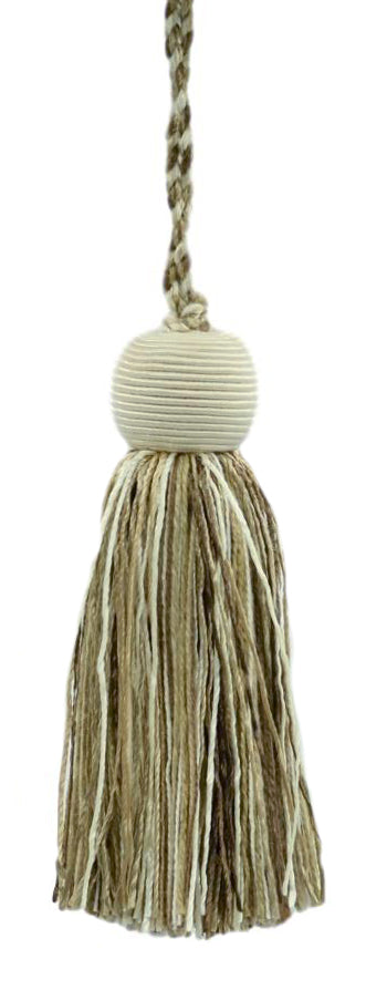 Set of 10 Decorative 4 inch Tassel / Light Brown, Ivory, Sandstone Beige / Veranda Collection / Style# VTS / Color: Cappuccino - VNT1 - DecoPro