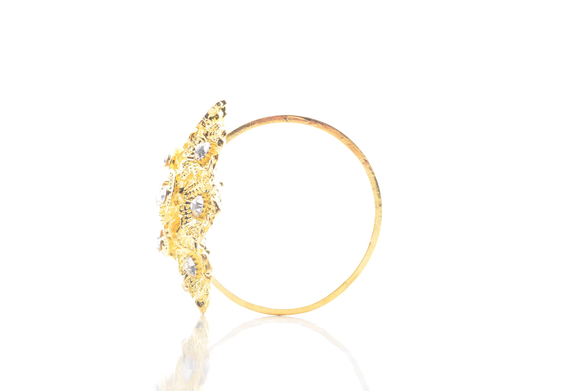 Set of 2 Elegant, Premium Quality faux diamond flower design Gold Napkin Rings for dinners, holidays and weddings NR50352-G - DecoPro