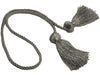 Exquisite Medium Grey Double-Tassel Chair Tie / 3 1/2 inch Tassel / 13 inch Spread (embrace) / 1/4 inch Cord / Style# CCT / Color: P05