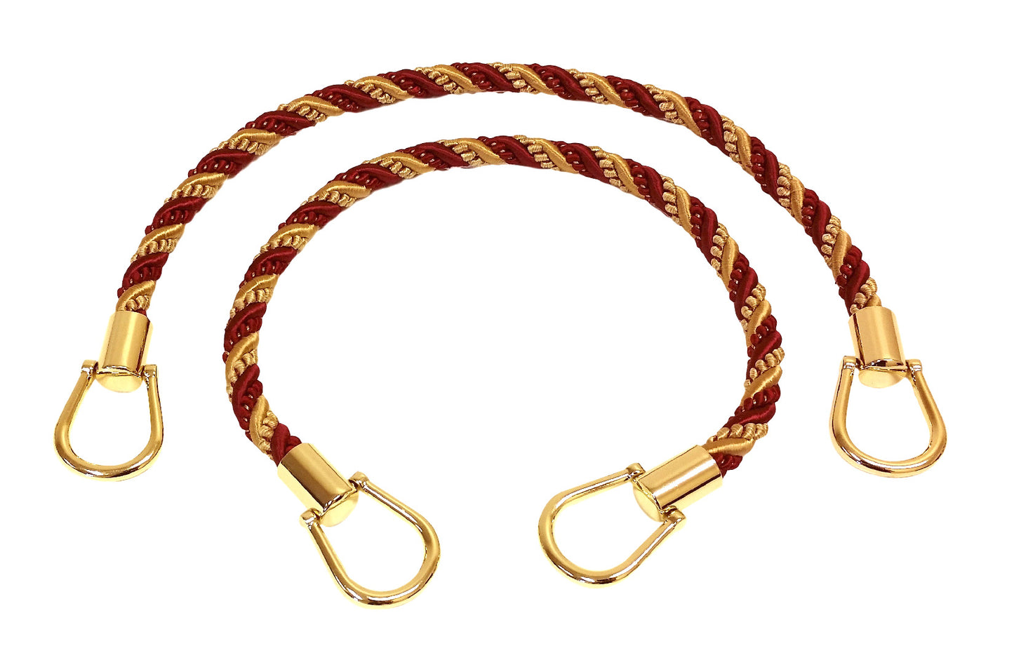 Pair of Elegant Burgundy Red, Gold Curtain & Drapery Rope Tiebacks, 18 inch Long, Approx. 1/2 inch Thick Style# IRTBM Color# Burgundy Red, Gold - 1253 - DecoPro