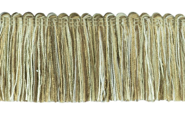 Veranda Collection 2 inch Brush Fringe Trim / Light Brown, Ivory, Sandstone Beige / Style#: 0200VB / Color: Cappuccino - VNT1 / Sold by the Yard
