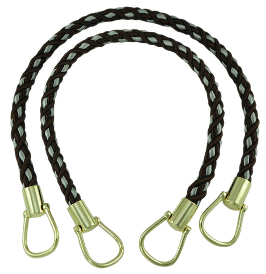 Pair of Elegant Brown, Light Blue Curtain & Drapery Rope Tiebacks, 18 inch Long, Approx. 1/2 inch Thick, Style# BRTBM Color# MOCHA ICE - 24B - DecoPro