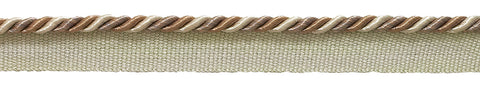 12 Yard Value Pack of Small Beige Multi Tone Baroque Collection 3/16 inch Cord with Lip Style# 0316BL Color: SANDSTONE - 7245 (36 Ft / 11 Meters)