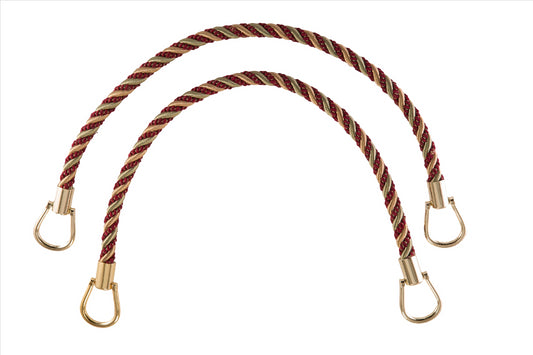 Pair of Elegant Gold, Wine , Green Curtain & Drapery Rope Tiebacks, 18 inch Long, Approx. 1/2 inch Thick, Style# IRTBM Color# HOLIDAY SPLENDOR - 3752 - DecoPro