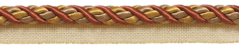 27 Yard Package of Large RUST GOLD Baroque Collection 7/16 inch Cord with Lip Style# 0716BL Color: CINNAMON TOAST - 6122 (25 Meters / 81 Ft.)