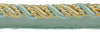 Large 7/16 inch Silver Blue, Gold, Off White, Noblesse Collection Lip Cord Style# 0716H Color: Island Breeze - 5939 (Sold by The Yard)