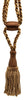 Set of 2 Toast, Camel Beige, Oak Brown Decorative Tassel Tiebacks / 5 1/2 inch Tassel Length / 24 inch Spread (embrace) / STYLE#: TBC055-SPR24 (8362) / COLOR: Hazlenut - PR03