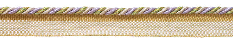 12 Yard Value Pack of Small Lilac Gold Baroque Collection 3/16 inch Cord with Lip Style# 0316BL Color: WINTER LILAC - 8426 (36 Ft / 11 Meters)
