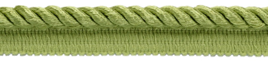 3/8" (0.5cm) Shiny Twisted Cord with Lip | Cord Trim (Style# 0038S-RN), #L26 Dark Sage Green Solid Dark Sage Green - Sold By The Yard - DecoPro