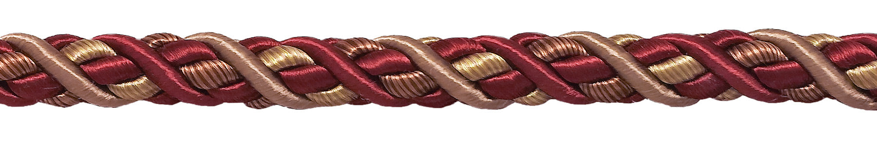 Pair of Elegant Burgundy Taupe Curtain & Drapery Rope Tiebacks, 18 inch Long, Approx. 1/2 inch Thick, Style# BRTBM Color# CRANBERRY HARVEST - 8612 - DecoPro